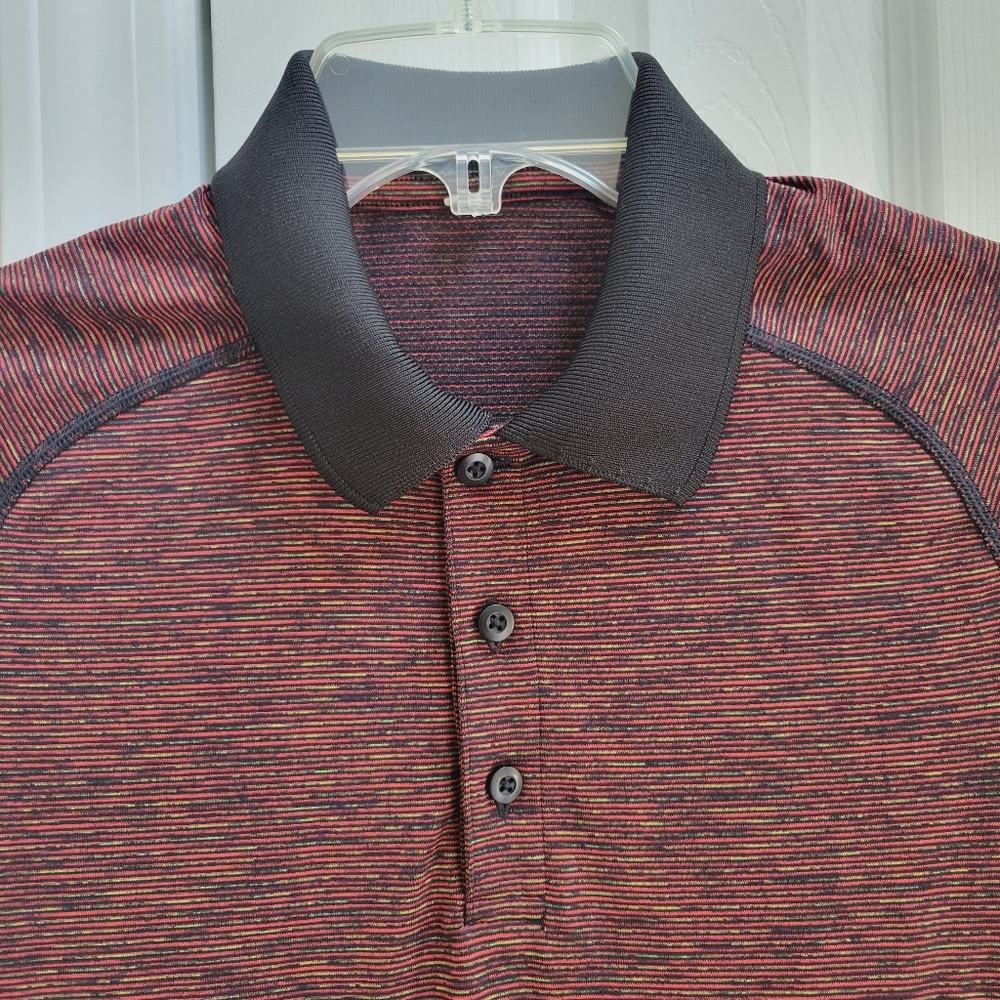 Lululemon Men's Metal Vent Tech Collar Short Sleeve Seamless Polo Shirt Size S - Picture 5 of 15